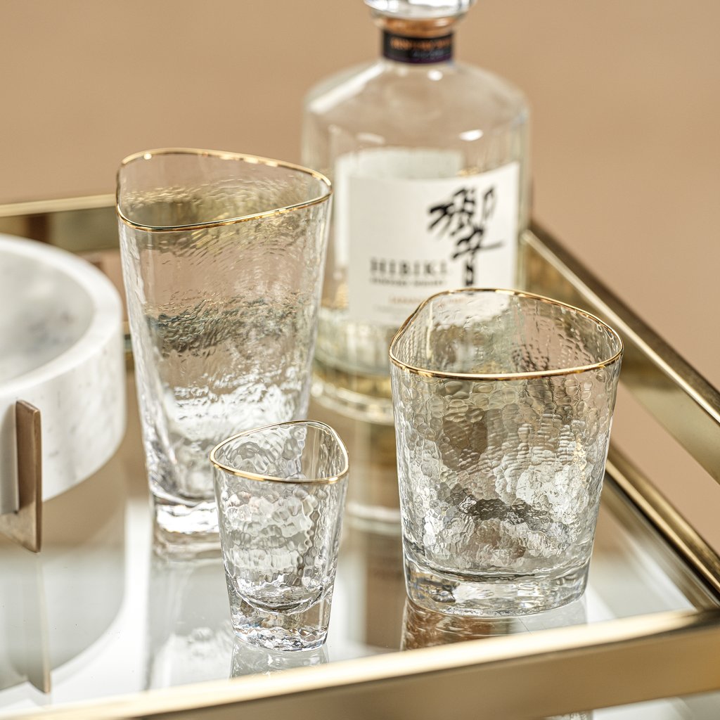 Triangular Glassware with Gold Rim - Image 2